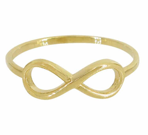 10K Solid gold 15x6mm Infinity ring 1mm band