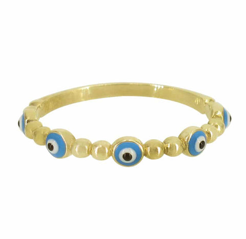 Ring 10K Solid Gold Evil Eye