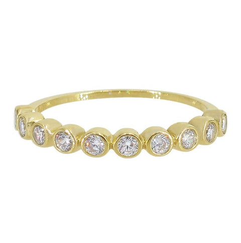 Ring 10K Solid Gold CZ beads
