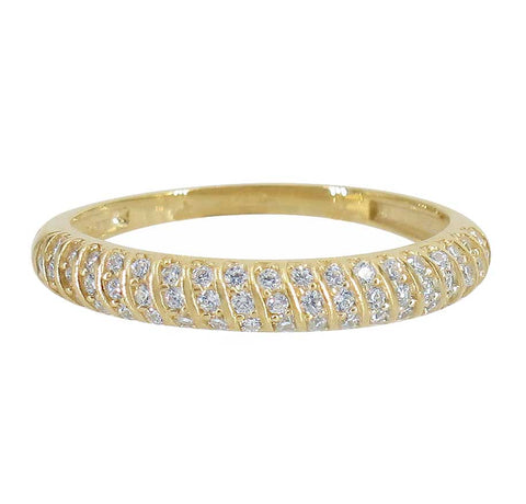 Ring 10K Solid Gold band CZ