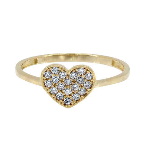 Ring 10k Solid Gold Heart CZ