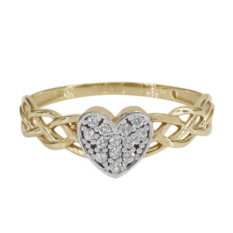Ring 10k Solid Gold Heart CZ