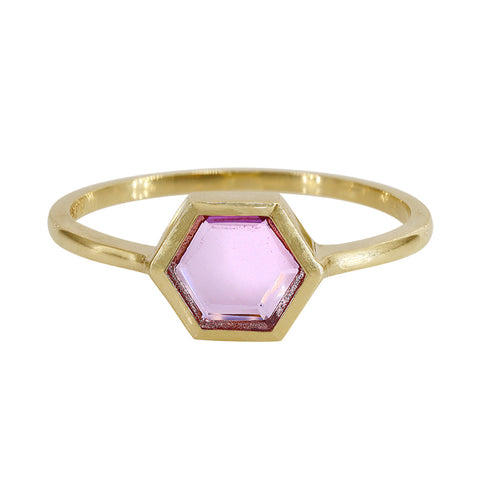 Ring 10K Solid Gold Amethyst