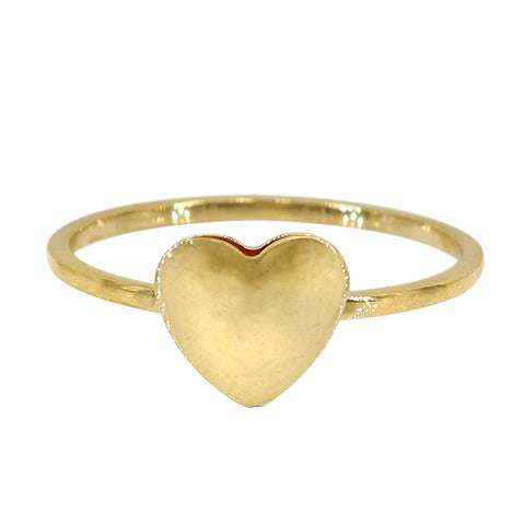 Ring 10k Solid Gold Heart Shape Polished