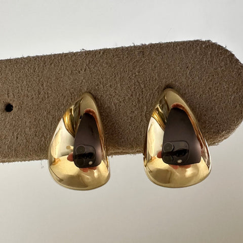 10K Solid Gold Stud Earrings Flat Teardrop 9x14mm 5