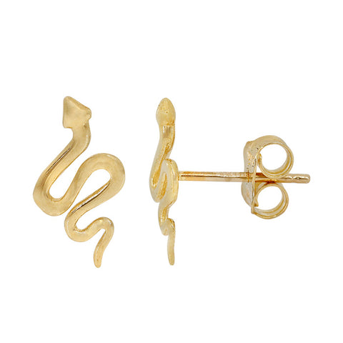 Stud Earrings 10K Gold Snake
