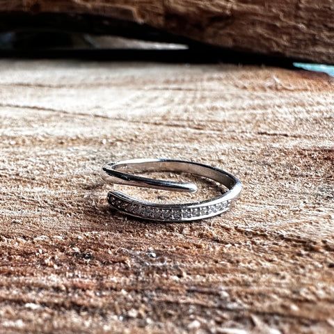  Ring Sterling Silver open style with Cubic Zirconia