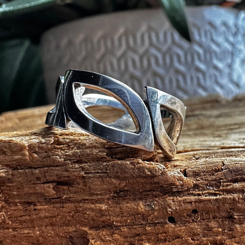 Sterling Silver ring 8.5mm leaf band