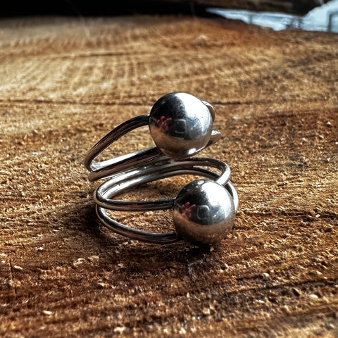Sterling Silver Ring with 8mm ball bead