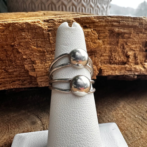 6 Sterling Silver Ring with 8mm ball bead