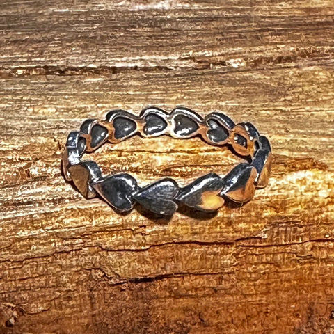 Sterling Silver heart band ring 4mm width