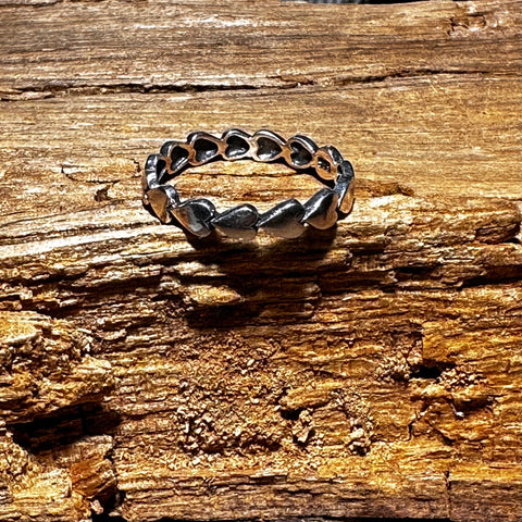 2 Sterling Silverh heart band ring 4mm width