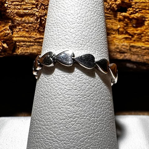 5 Sterling Silver heart band ring 4mm width