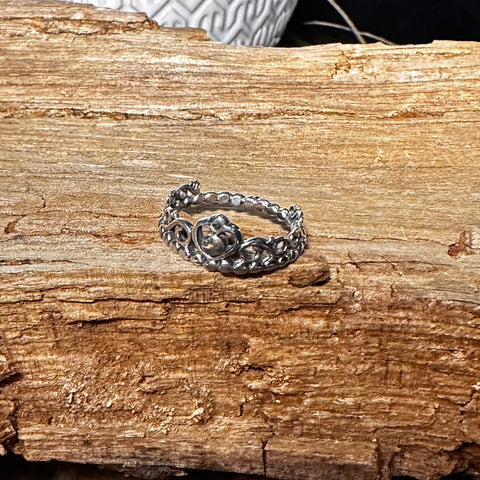 7 Sterling Silver heart ring 8mm width heart  shaped tiara