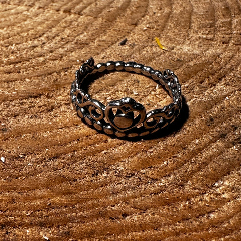 2 Sterling Silver heart ring 8mm width heart  shaped tiara