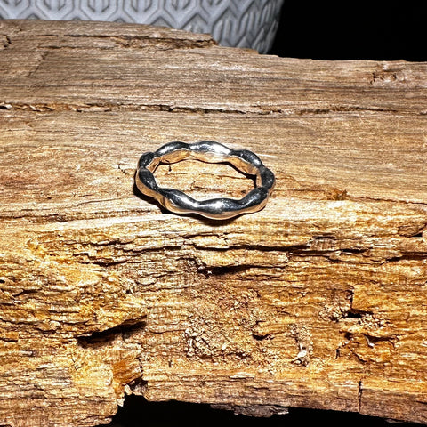 Sterling Silver 3.5mm Stackable ring Rice-seed
