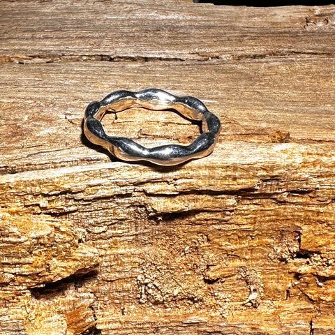 2 Sterling Silver 3.5mm Stackable ring Rice-seed
