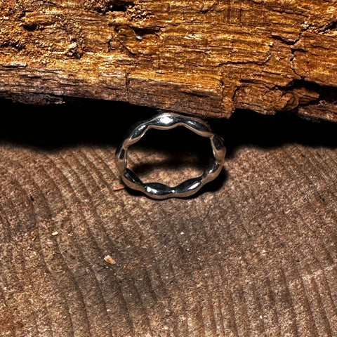 3 Sterling Silver 3.5mm Stackable ring Rice-seed