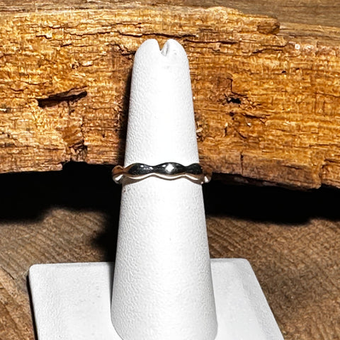 6 Sterling Silver 3.5mm Stackable ring Rice-seed