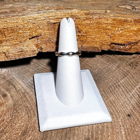 7 Sterling Silver 3.5mm Stackable ring Rice-seed