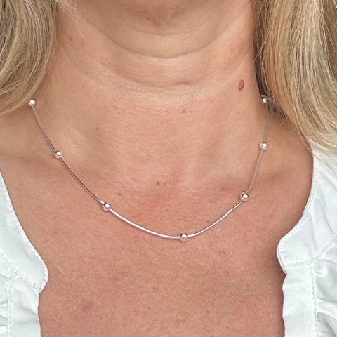  Snake Chain with Ball Beads Sterling Silver 2
