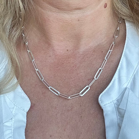 Chain Sterling Silver 4.5mm Flat Paperclip