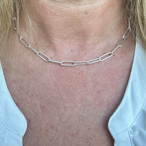 3 Chain AFRIQ ELEGANCE Sterling Silver 4.4mm rounded paperclip