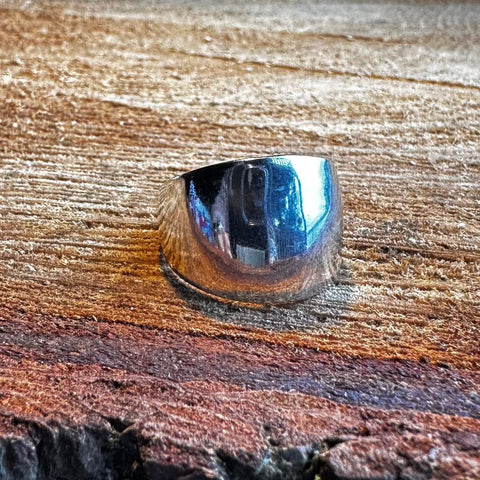Sterling Silver ring Dome shape signet ring 14mm 
