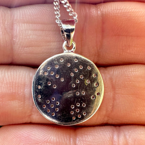 Sterling silver with rhodium tree of life pendant 17mm diameter 5