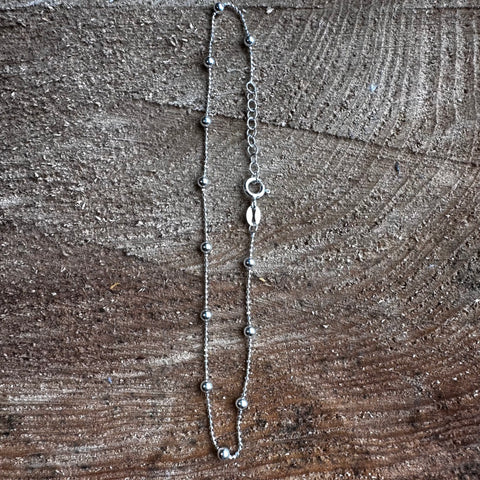 2 Anklet BIJOU Sterling Silver, 3mm ball bead