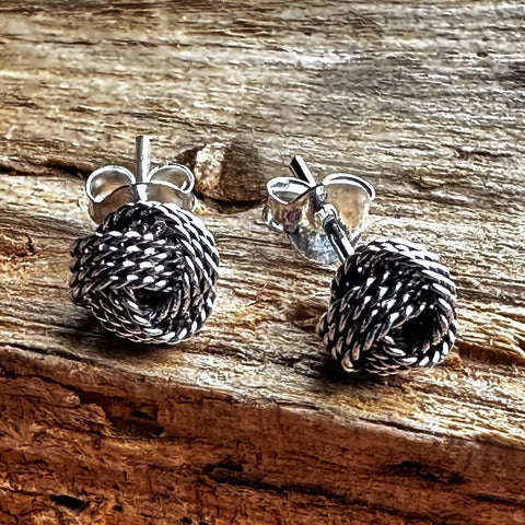 4 Love knot oxidized sterling silver frame size 4 mm 6 mm 8 mm 10 mm in diameter