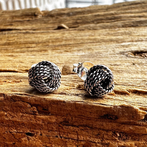 3 Love knot oxidized sterling silver frame size 4 mm 6 mm 8 mm 10 mm in diameter