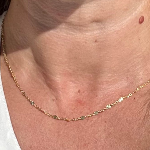 10k Solid Gold Chain Necklace Sparkly Sun 1