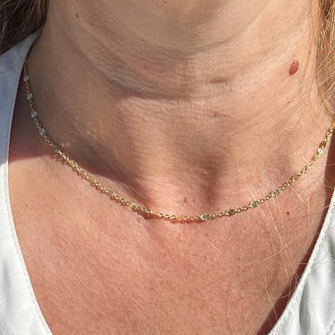 10k Solid Gold Chain Necklace Sparkly Sun 3