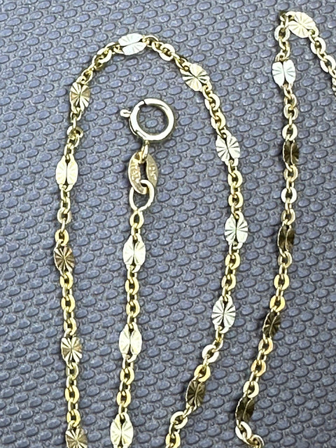 10k Solid Gold Chain Necklace Sparkly Sun 4