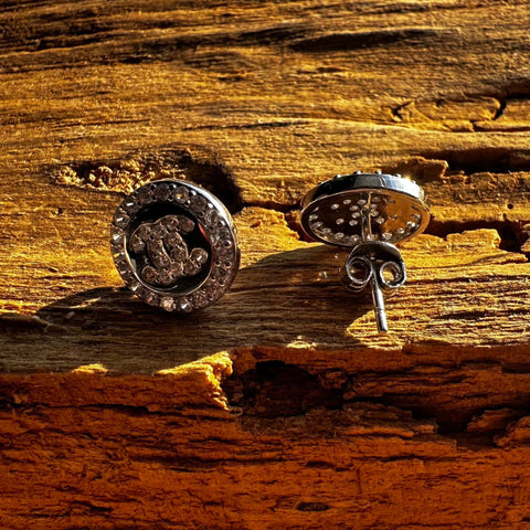 4 Sterling Silver cubic Zirconia circle Stud
