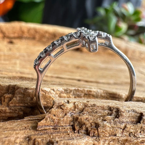 6  Ring CRESSIDA Sterling Silver sideway Cross with Cubic Zirconia