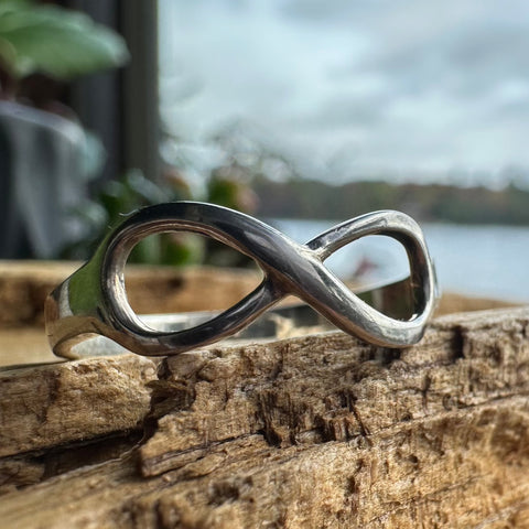 2 Sterling Silver Infinity Plain Ring  eternal love and unity