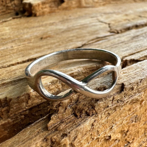 8 Sterling Silver Infinity Plain Ring  eternal love and unity