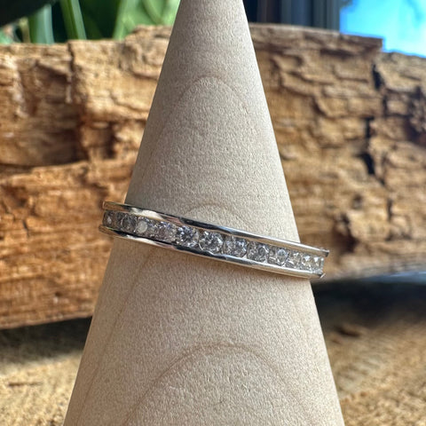 4 Ring ETERNA Sterling Silver band with Cubic Zirconia