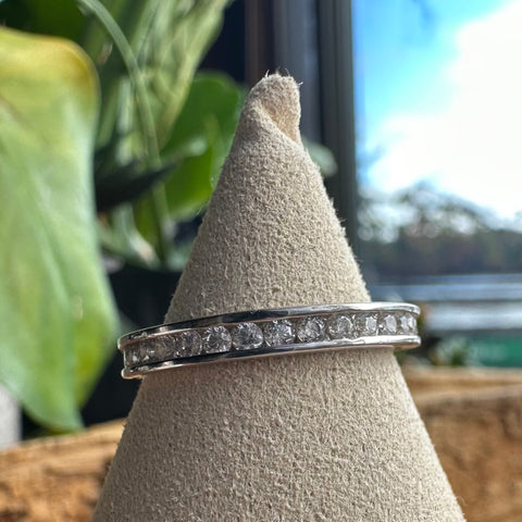 5 Ring ETERNA Sterling Silver band with Cubic Zirconia