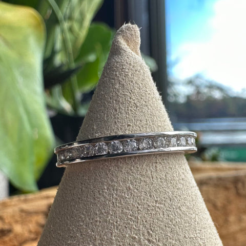 3 Ring ETERNA Sterling Silver band with Cubic Zirconia