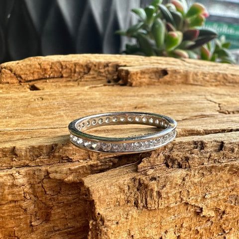 6 Ring ETERNA Sterling Silver band with Cubic Zirconia