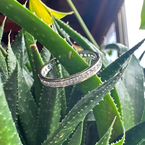 10 Ring ETERNA Sterling Silver band with Cubic Zirconia