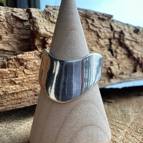Ring Sterling Silver, Polished WAVE Boho style
