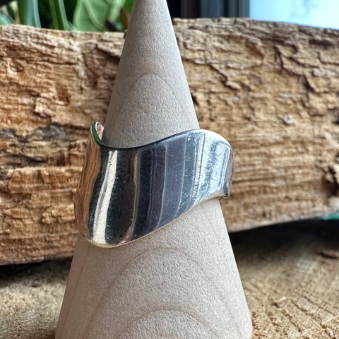 3 Ring Sterling Silver Polished WAVE Boho style
