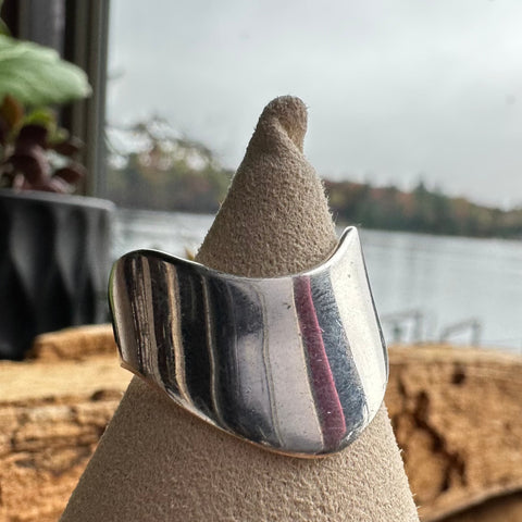 5 Ring Sterling Silver Polished WAVE Boho style