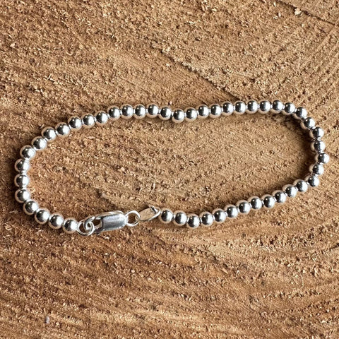 9 Bracelet PETITE HARMONY Sterling Silver 4mm bead ball