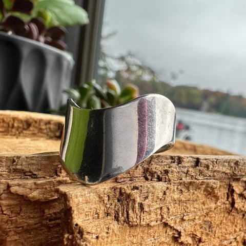 7 Ring Sterling Silver Polished WAVE Boho style