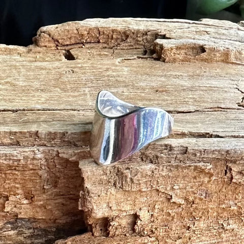 10 Ring Sterling Silver Polished WAVE Boho style